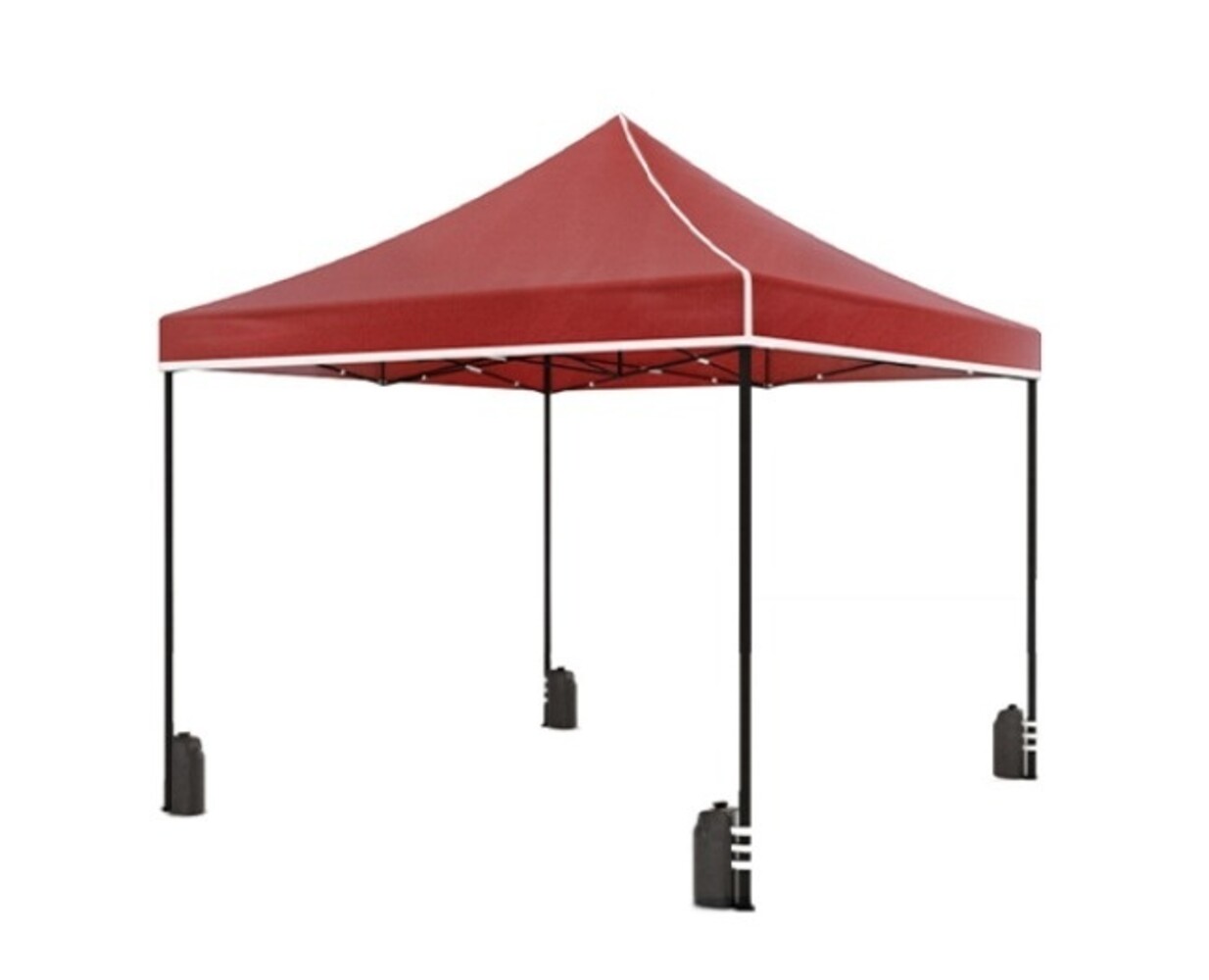 Tonnelle de jardin Easy Up pliable luxe 3x3m rouge sans parois latérales