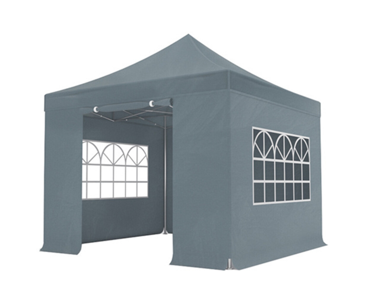 Tonnelle de jardin Easy Up pliable semi prof 3x3m gris (tubes en aluminium 40mm)