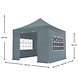 Lizzely Garden & Living Tonnelle de jardin Easy Up pliable semi prof 3x3m gris (tubes en aluminium 40mm) Lizzely Garden & Living Tonnelle de jardin Easy Up pliable semi prof 3x3m gris (tubes en aluminium 40mm)