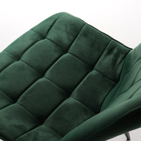 Lizzely Garden & Living Chaise de salle à manger De Vince velours vert foncé