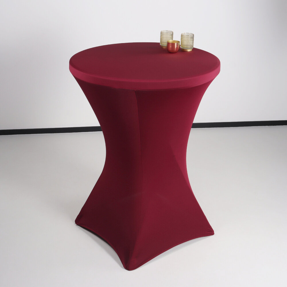 Housse pour table haute mange debout 80cm rouge bordeaux