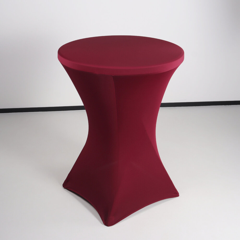 Housse pour table haute mange debout 80cm rouge bordeaux