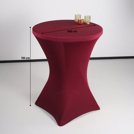 Lizzely Garden & Living Housse pour table haute mange debout 80cm rouge bordeaux