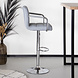 Lizzely Garden & Living Tabouret de Bar Anel simili cuir gris clair avec accoudoirs Lizzely Garden & Living Tabouret de Bar Anel simili cuir gris clair avec accoudoirs