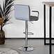 Lizzely Garden & Living Tabouret de Bar Anel simili cuir gris clair avec accoudoirs Lizzely Garden & Living Tabouret de Bar Anel simili cuir gris clair avec accoudoirs