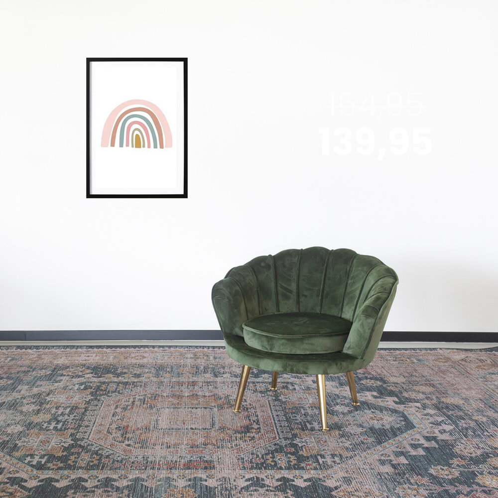 Fauteuil enfant Belle vert foncé canapé 1 place