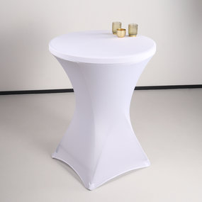 Lizzely Garden & Living Housse pour table haute mange debout 80cm blanc