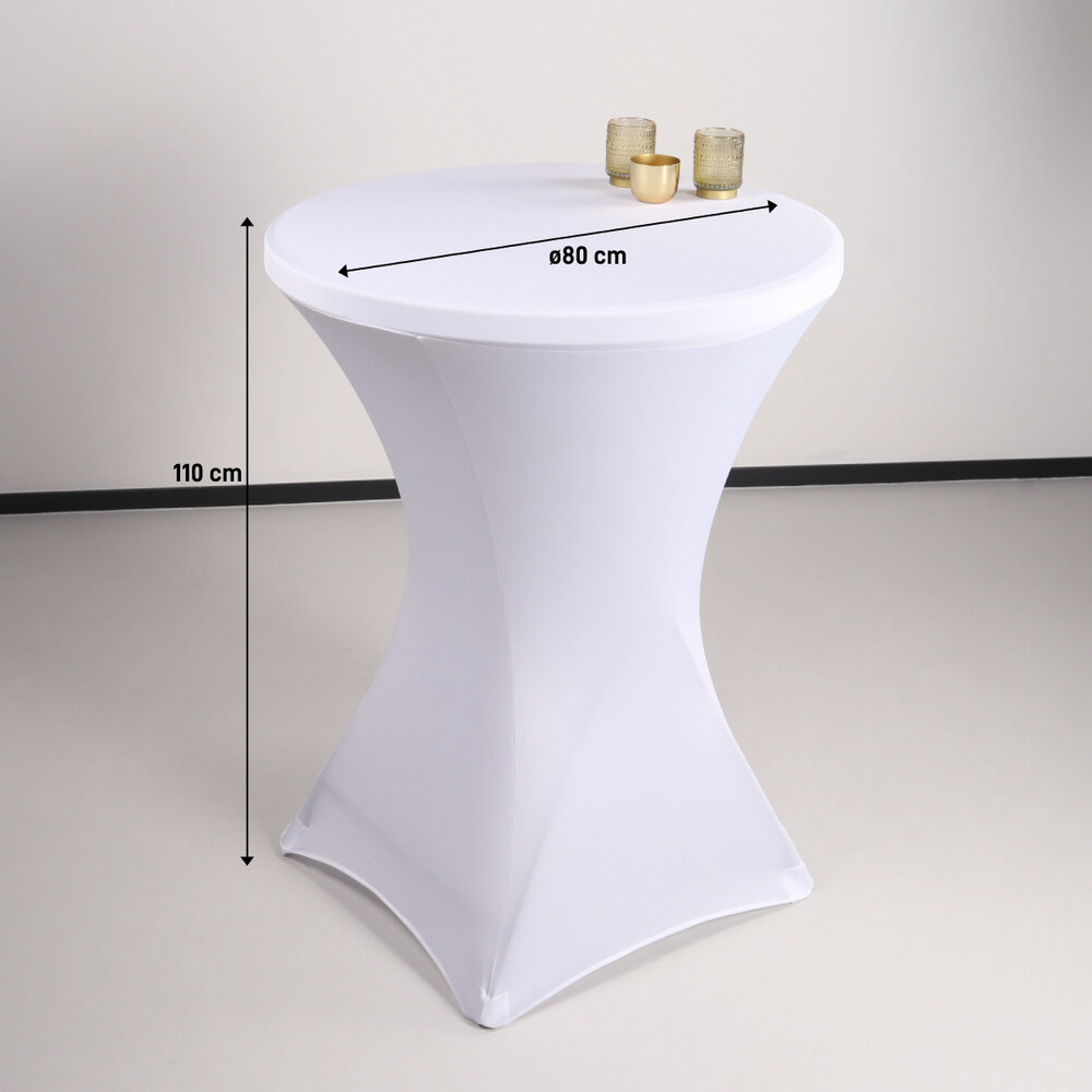 Housse pour table haute mange debout 80cm blanc