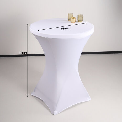 Lizzely Garden & Living Housse pour table haute mange debout 80cm blanc