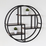 Lizzely Garden & Living Etagère murale industrielle Hilde 76x20x76cm décoration murale