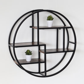 Lizzely Garden & Living Etagère murale industrielle Hilde 76x20x76cm décoration murale