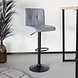 Lizzely Garden & Living Tabouret de bar Anel avec dossier simili cuir gris avec pieds noirs Lizzely Garden & Living Tabouret de bar Anel avec dossier simili cuir gris avec pieds noirs