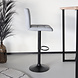 Lizzely Garden & Living Tabouret de bar Anel avec dossier simili cuir gris avec pieds noirs Lizzely Garden & Living Tabouret de bar Anel avec dossier simili cuir gris avec pieds noirs