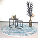 Lizzely Garden & Living Tapis rond vintage 100cm blanc oriental avec motifs bleu foncé Lizzely Garden & Living Tapis rond vintage 100cm blanc oriental avec motifs bleu foncé