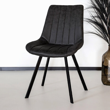 Lizzely Garden & Living Chaise de salle à manger Susta noir