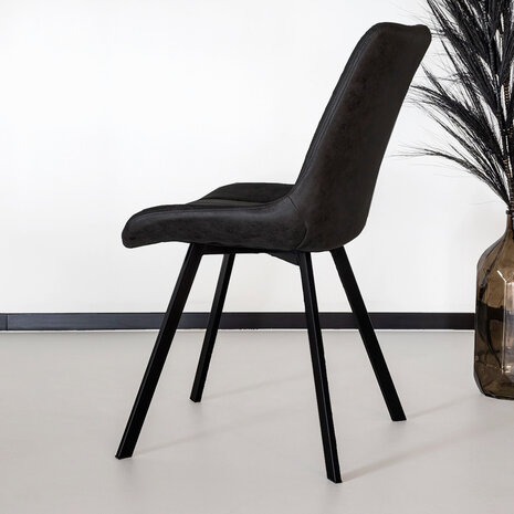 Lizzely Garden & Living Chaise de salle à manger Susta noir