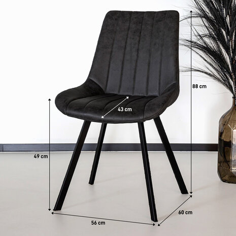 Lizzely Garden & Living Chaise de salle à manger Susta noir