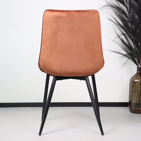 Lizzely Garden & Living Chaise de salle à manger De Vince velours marron Lizzely Garden & Living Chaise de salle à manger De Vince velours marron