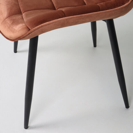 Lizzely Garden & Living Chaise de salle à manger De Vince velours marron Lizzely Garden & Living Chaise de salle à manger De Vince velours marron