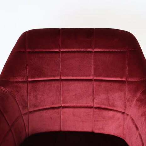 Lizzely Garden & Living Chaise de salle à manger Barbara rouge velours avec accoudoirs