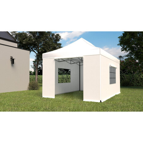 Lizzely Garden & Living Tonnelle de jardin Easy Up pliable luxe 3x4,5m blanc Lizzely Garden & Living Tonnelle de jardin Easy Up pliable luxe 3x4,5m blanc