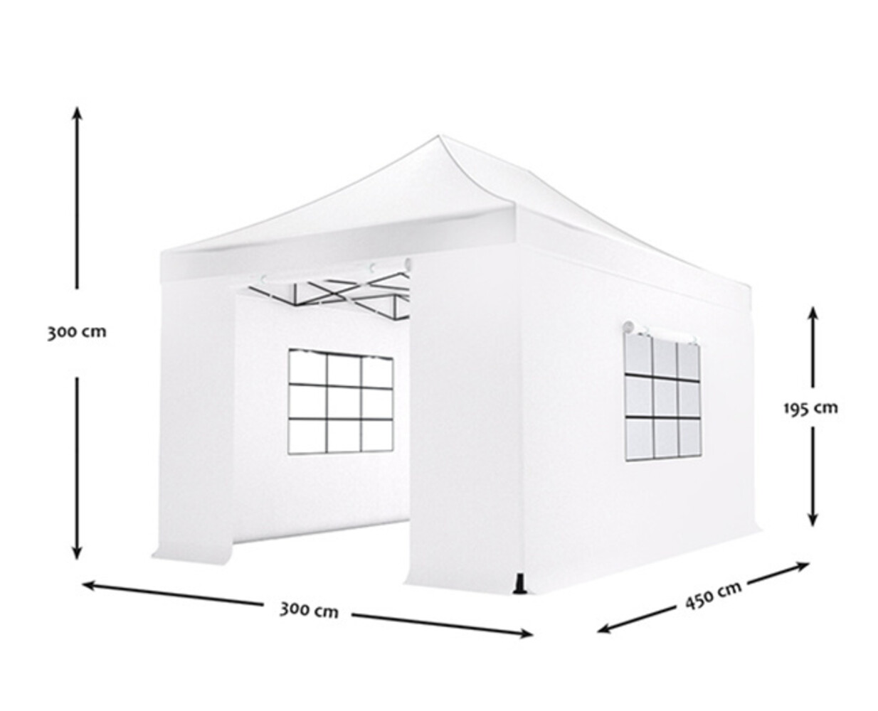 Tonnelle de jardin Easy Up pliable luxe 3x4,5m blanc Tonnelle de jardin Easy Up pliable luxe 3x4,5m blanc
