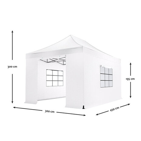 Lizzely Garden & Living Tonnelle de jardin Easy Up pliable luxe 3x4,5m blanc Lizzely Garden & Living Tonnelle de jardin Easy Up pliable luxe 3x4,5m blanc