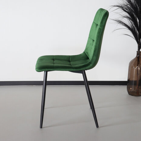 Lizzely Garden & Living Chaise de salle à manger Catoo velours vert foncé Lizzely Garden & Living Chaise de salle à manger Catoo velours vert foncé