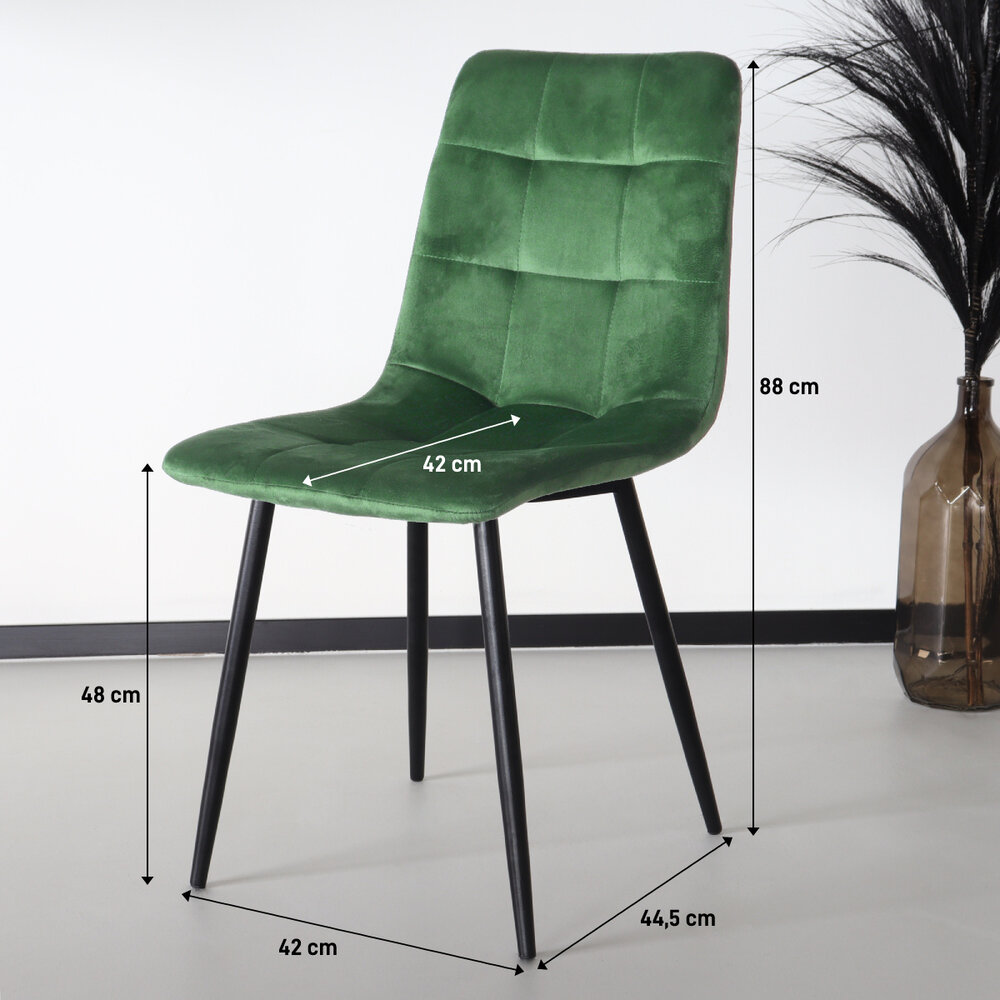 Chaise de salle à manger Catoo velours vert foncé Chaise de salle à manger Catoo velours vert foncé