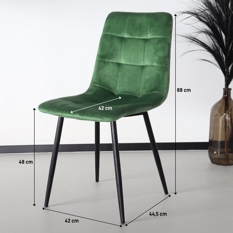 Lizzely Garden & Living Chaise de salle à manger Catoo velours vert foncé Lizzely Garden & Living Chaise de salle à manger Catoo velours vert foncé