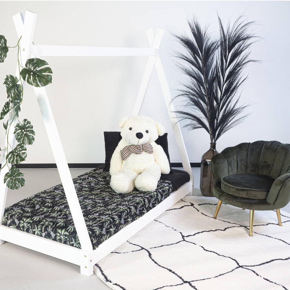 Tapis rond pashmina 120cm blanc noir Tapis rond pashmina 120cm blanc noir