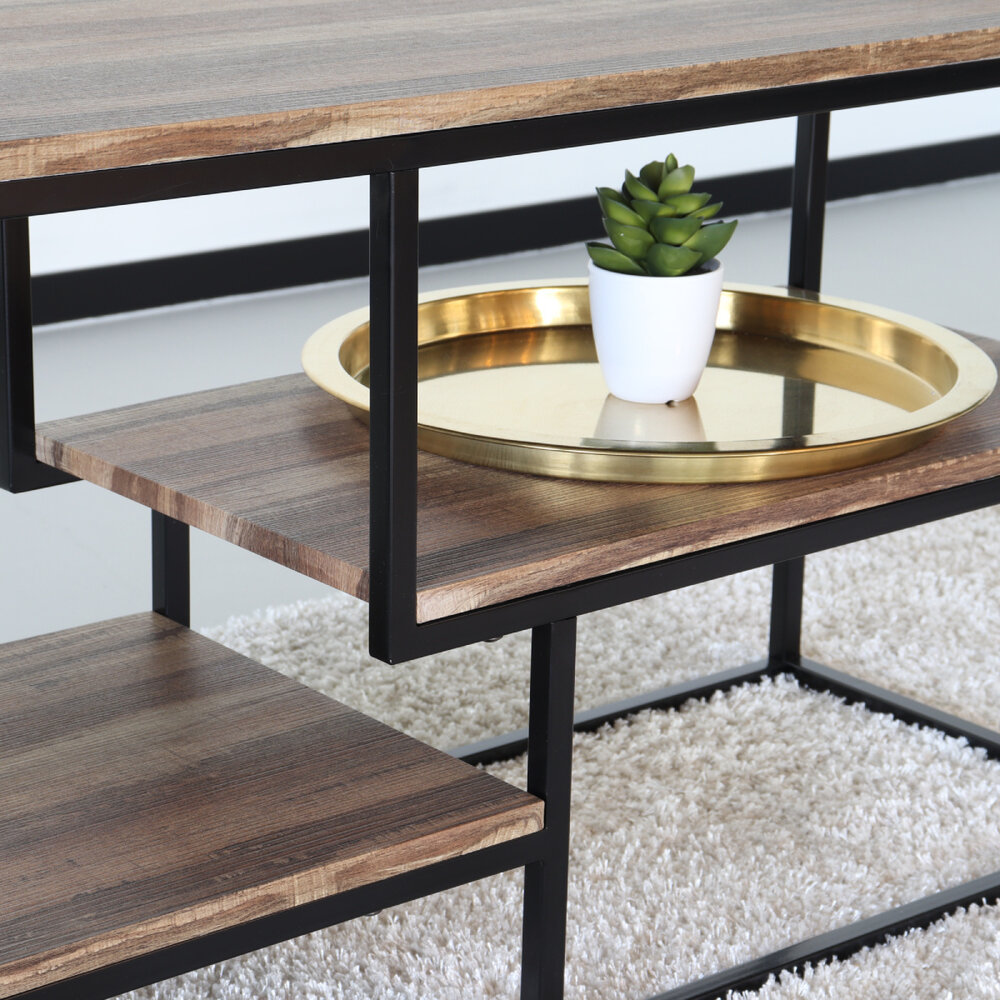 Meuble TV industriel Lex MDF bois table d'appoint
