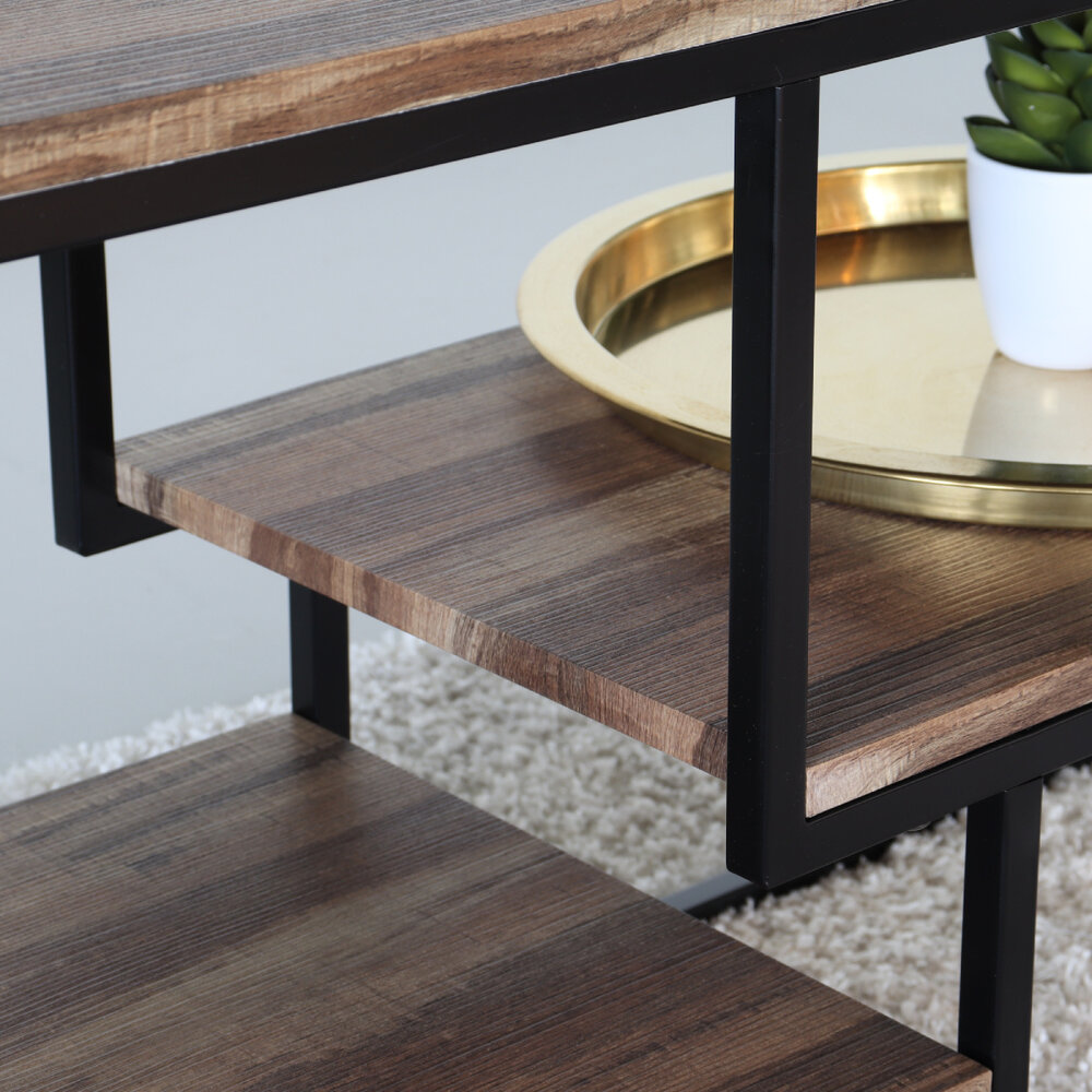 Meuble TV industriel Lex MDF bois table d'appoint