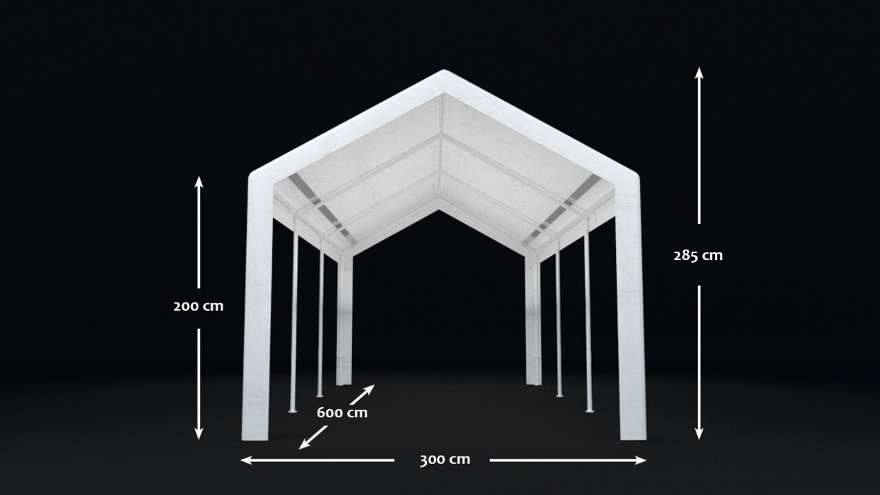 Tente de réception 3x6m semi prof 180 gr/m² PE gris Tente de réception 3x6m semi prof 180 gr/m² PE gris