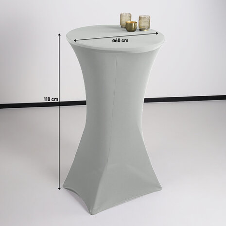 Lizzely Garden & Living Housse pour table haute mange debout 60cm gris