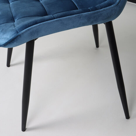 Lizzely Garden & Living Chaise de salle à manger De Vince velours bleu foncé