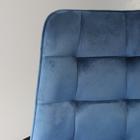 Lizzely Garden & Living Chaise de salle à manger De Vince velours bleu foncé