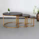 Lizzely Garden & Living Table basse en 3 pièces Kiki noir/or industriel Lizzely Garden & Living Table basse en 3 pièces Kiki noir/or industriel