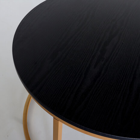 Lizzely Garden & Living Table basse en 3 pièces Kiki noir/or industriel table d'appoint