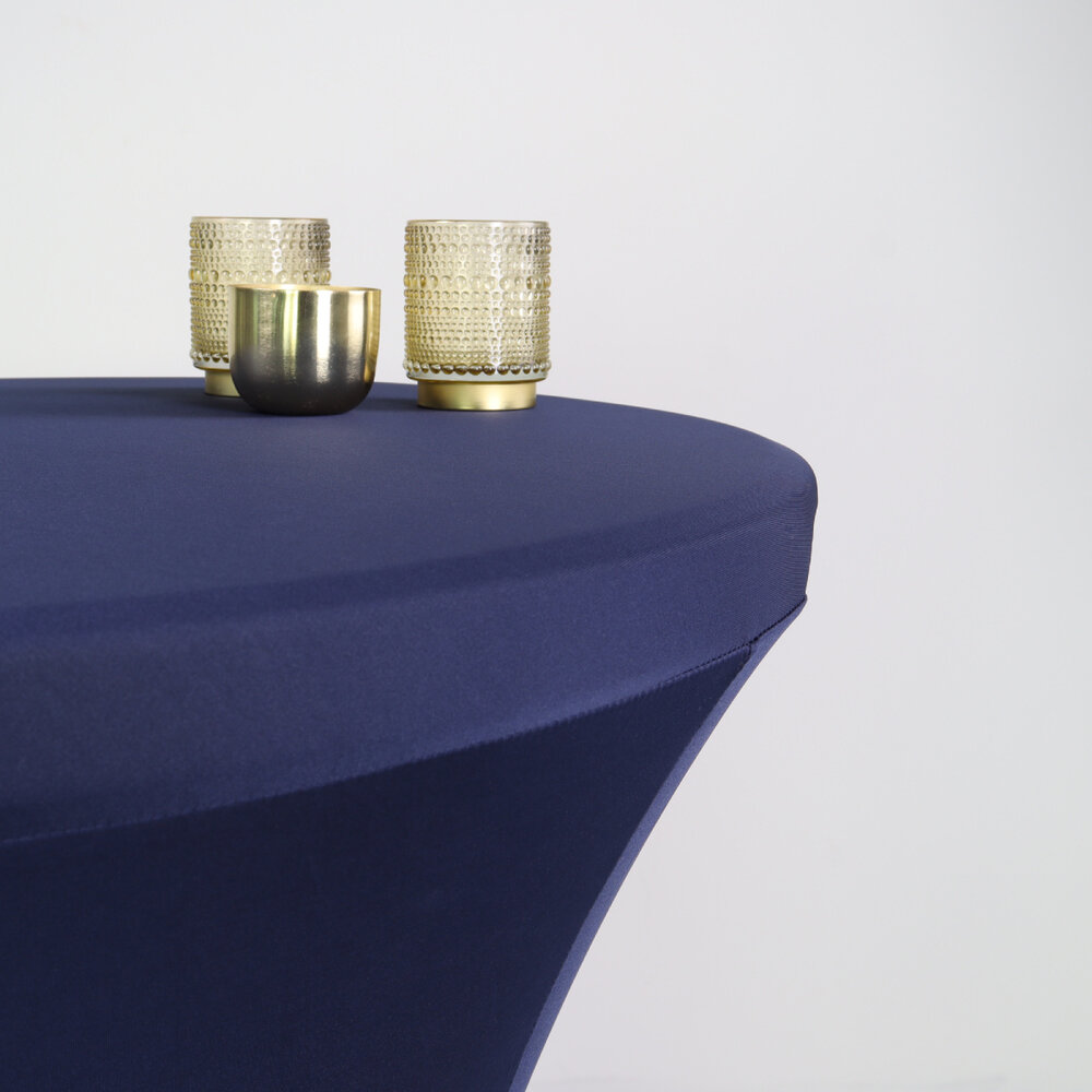 Housse pour table haute mange debout 80cm bleu foncé Housse pour table haute mange debout 80cm bleu foncé