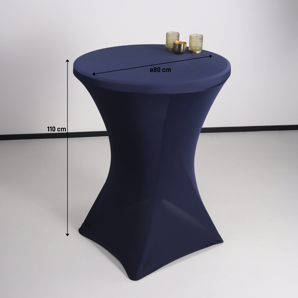 Housse pour table haute mange debout 80cm bleu foncé Housse pour table haute mange debout 80cm bleu foncé