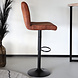 Lizzely Garden & Living Tabouret de bar Anel avec dossier simili cuir cognac avec pied noir Lizzely Garden & Living Tabouret de bar Anel avec dossier simili cuir cognac avec pied noir