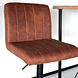 Lizzely Garden & Living Tabouret de bar Anel avec dossier simili cuir cognac avec pied noir Lizzely Garden & Living Tabouret de bar Anel avec dossier simili cuir cognac avec pied noir