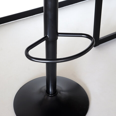 Lizzely Garden & Living Tabouret de bar Anel avec dossier simili cuir cognac avec pied noir