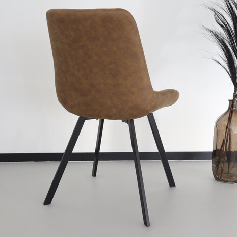 Lizzely Garden & Living Chaise de salle à manger Susta cognac