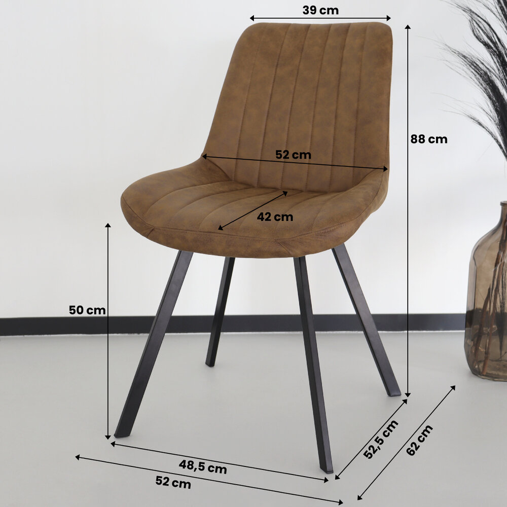 Chaise de salle à manger Susta cognac