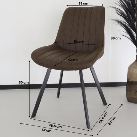 Lizzely Garden & Living Chaise de salle à manger Susta marron