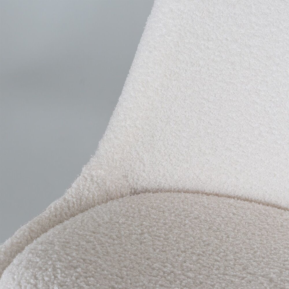 Chaise de salle à manger Viga blanc cassé teddy