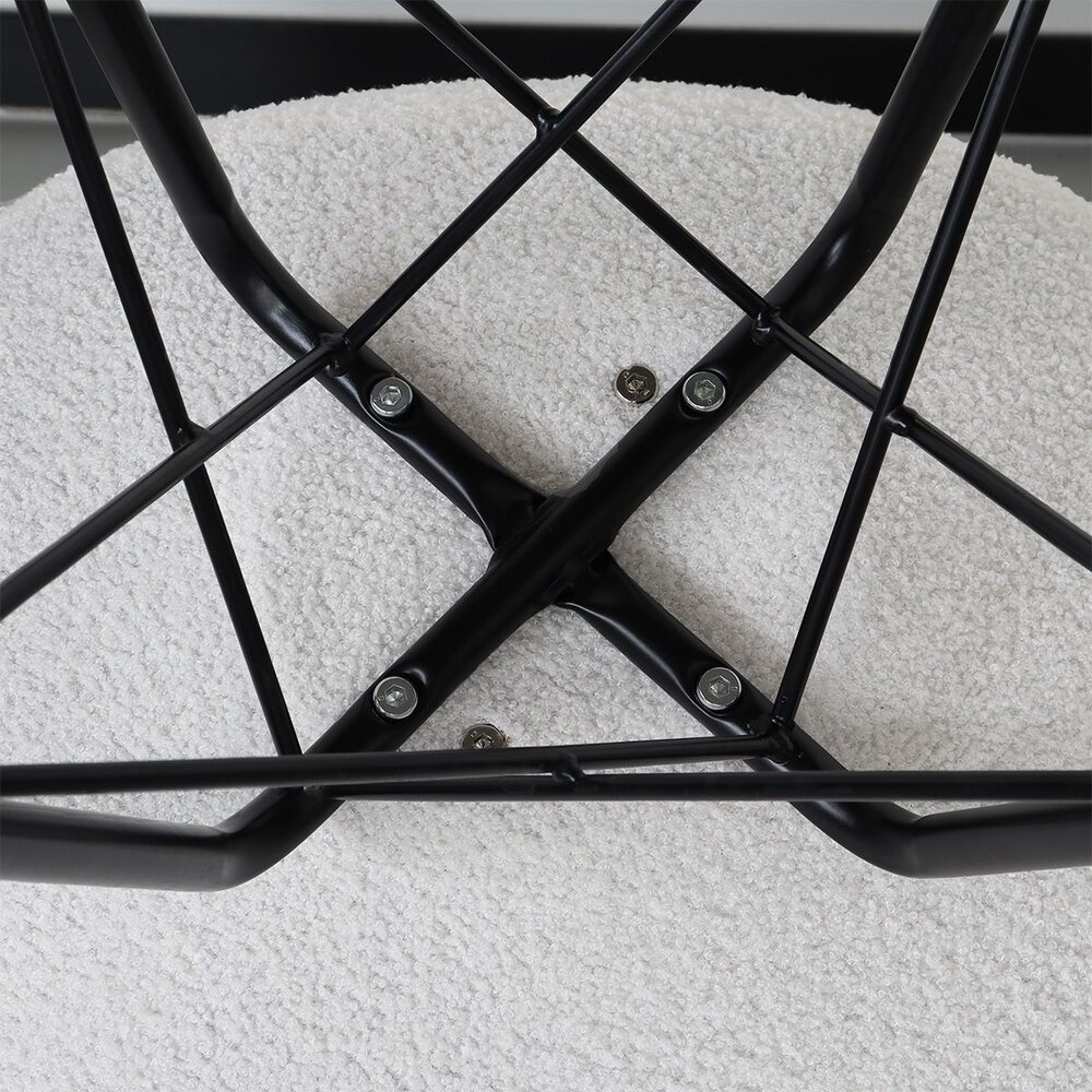 Chaise de salle à manger Viga blanc cassé teddy