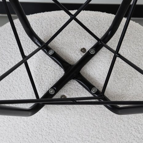 Lizzely Garden & Living Chaise de salle à manger Viga blanc cassé teddy